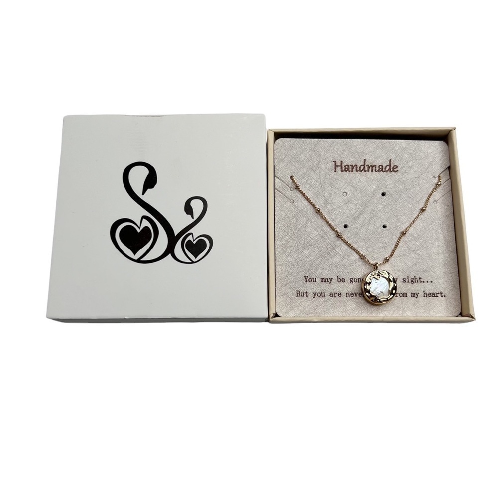 New Round Pearl Pendant Gold Tone Mini Ball Bead Necklace